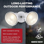 Nuvo Lighting SF77/488 2-Light PAR38 Twin Flood Light, White - Image 3
