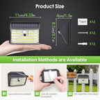 [12 Packs] Solar Motion Lights Outdoor, Ultra Bright Solar Fence Lights with Motion Sensor, IP65 Waterproof Security Light 3 Modes, 270° Lighting Angle, Wall Lights for Deck Patio Fence Garage Door - Image 4