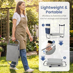 2-in-1 Garden Kneeler and Seat, Folding Garden Seat w/EVA Foam Kneeling Pad & Removable Tools Pouch, Sturdy Steel Frame, No Assembly, Portable Heavy Duty Garden Stool w/Detachable Armrests - Image 4