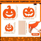 3 Pack Halloween Pumpkins Yard Stake, Metal Halloween Outdoor Decor - Image 3