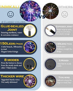 Solar Garden Lights Outdoor Yard Decorations, 8 Pack 150Leds Pathway Lights, Fairy Firework Stake Light for Garden, Patio, Pathway, Flowerbed Multicolor - Image 3