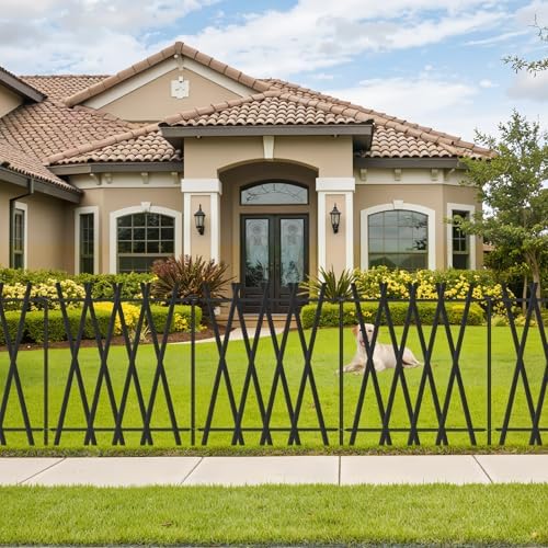 7 Panels Decorative Garden Fence 32in H x 17Ft L, Heavy Duty Metal Rustproof Animal Barrier No Dig Fencing Outdoor Dog Fence Flower Bed Border, Lawn Edging for Pet, Yard& Patio, Landscape - Image 6