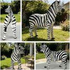 18.31"H Simulated Zebra Garden Statue Resin Outdoor Decor Animal Sculpture - Image 5