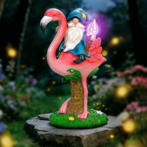 Gnome Flamingo Solar Garden Statue Outdoor Figurine Decor Lights - Image 5