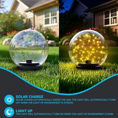 uuffoo 2-Pack Solar Floating Pool Lights Ball Solar Powered LED Flickering that Float Globe Lights Water-Resistant IP66 for Swimming Pool Decor Pond Garden Party - Image 2