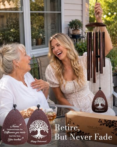 Retirement Gift for Woman Men 37" Wind Chimes Happy Retirement Decorations - Image 3