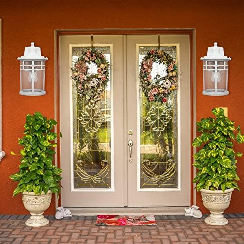 Darkaway Large Outdoor Porch Lights Wall Mount, 15inch Outdoor Wall Sconces with Seeded Glass Waterproof Exterior Lights for Patio Yard House Hallway Doorway Garage(Large, White) - Image 6