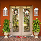 Darkaway Large Outdoor Porch Lights Wall Mount, 15inch Outdoor Wall Sconces with Seeded Glass Waterproof Exterior Lights for Patio Yard House Hallway Doorway Garage(Large, White) - Image 6