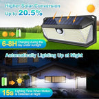 Solar Outdoor Lights, 4000LM 388 LEDs Motion Sensor Outdoor Light, IP65 Waterproof Solar Powered Outside Lights with 270° Wide Angle & 3 Modes, Exterior Flood Security Lights for Patio Garage, 6-Pack - Image 3
