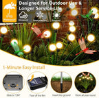 4 Pack Dragonfly Solar Garden Lights Outdoor, 24 LEDs Solar Firefly Lights - Image 4