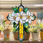 Cross and Flowers Acrylic Suncatcher - Image 4