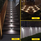 ROSHWEY Solar Deck Lights, Suitable for Fence Step Stair-Cool White-6Pack - Image 2