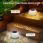 Solar Lanterns Outdoor Waterproof: 4 Pack White Hollow Out Solar Lights - Image 3