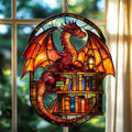 Books and Dragon Acrylic Suncatcher by AVAGAN