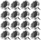 16 Pack Solar Lights Outdoor Waterproof, 8 LED Solar Ground Lights by Unknown