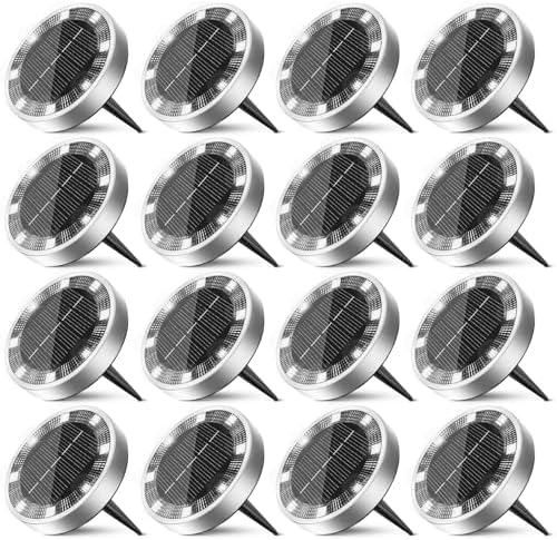 16 Pack Solar Lights Outdoor Waterproof, 8 LED Solar Ground Lights by Unknown