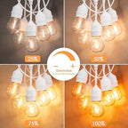 SUNTHIN 105FT White Outdoor String Lights, 34 1W LED Bulbs - Image 6