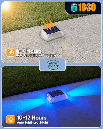 DetarZinLED Blue Solar Dock Lights for Outside IP68 Waterproof Led 8 Pack - Image 3