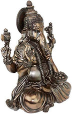 Design Toscano Sitting Ganesha Hindu Elephant Man Indian-Style Statue Figurine, 8 inches wide, 11 inches tall, Cast Stone Resin, Bronze Finish - Image 5