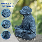OLOMA Yoga Dog Sculpture Solid Concrete Stone Statue Weather Resistant Heavy Outdoor Indoor Garden Patio Decorative Accent for Tranquil Spaces - Image 2