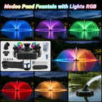 Pond Fountain Aerator with Lights, Large Fountain for Pond Lake Fish Farm - Image 2