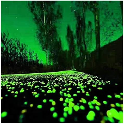 Glowing Stone Yellow Pebbles Glowing Green in The Dark, Luminous Stones for Pavement Decoration in Gardens and Parks, Shiny Plastic Pebbles for Potted Fish Tanks (Size : 300PCS) by Unknown