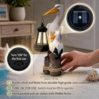 Solar Pelican Garden Statue with LED Lantern, 11.4 Inch Hand-Painted Resin Outdoor Figurine Light for Patio Lawn Yard, Coastal Bird Gift for Women Mom Grandma - Image 3