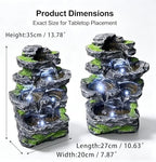 5-Tier Cascading Rock Water Fountain with White LED Lights - Image 2