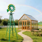 Outvita 8FT Green Metal Ornamental Windmill Weather Vane - Image 5