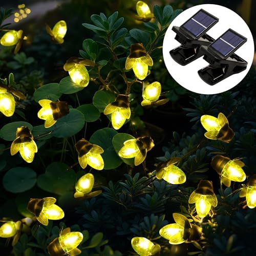 ANGMLN 2 Pack Solar Firefly Lights,19.6FT 30 LED Solar Fairy String Lights by ANGMLN