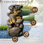 Sunlinua 29H Realistic Rock Cascading Outdoor Water Fountain with 4 Tiers - Image 4