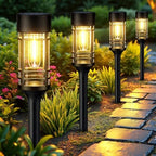 LETMY 12 Pack Solar Pathway Lights Outdoor, Solar Lights Outdoor Waterproof IP65, Bright Solar Garden Lights Outdoor, Auto On/Off Outdoor Solar Lights for Yard Walkway Driveway Landscape Garden Decor by Letmy