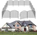 10 Panels Garden Fencing Animal Barrier with Lock, 24in (H) x 20ft (L) No Dig Dog Fence Outdoor for Yard Rustproof Decorative Fences Tall Metal Panel Wire Border Rabbit Ground Stakes by GILPWAFlagship