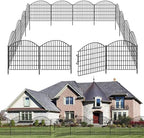 10 Panels Garden Fencing Animal Barrier with Lock, 24in (H) x 20ft (L) No Dig Dog Fence Outdoor for Yard Rustproof Decorative Fences Tall Metal Panel Wire Border Rabbit Ground Stakes by GILPWAFlagship