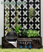 2PCS Metal Planter Box with Trellis,70.9"x47.2"x15.7" Raised Garden Bed with Drainage Holes, Privacy Planters for Outdoor Garden Bed for Climbing Plants,Vegetables,and Vines, Black-X - Image 5