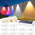 JOFIOS Solar Fence Lights Outdoor, 9 Fixed Colors ＆ Color Changing Fence Lights Solar Powered Waterproof IP65 Dusk-to-Dawn LED Deck Lighting for Patio, Railing, Pool, Porch, Backyard, Wall, 12 Pack by JOFIOS