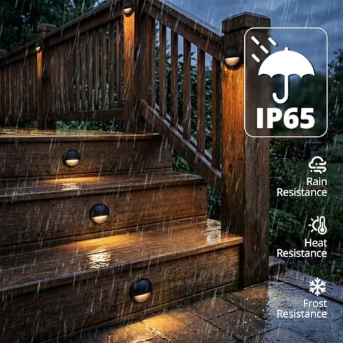 GKOLED Low Voltage LED Deck Lights, Landscape Step Stair Railing Light with 2W Integrated LED Chips, Die-cast Aluminum 12V AC/DC Accent Lighting Fixtures with Black Powder Coated Finish (4-Pack) - Image 3