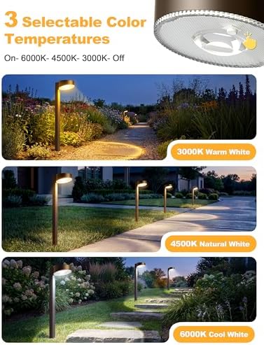 VOLISUN Solar Pathway Lights, 8 Pack LED Solar Lights Outdoor Waterproof, Garden Lighting for Yard Path Landscape Lawn Walkway Driveway, Brown - Image 2