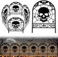 Yaocom 12 Pack Halloween Skull Fence, 16.5" H x 11.8" W Metal Outdoor Decor by Yaocom