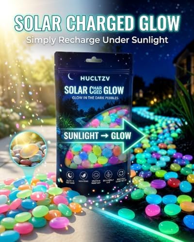 Colorful Glow in the Dark Garden Stones, Pebbles for Garden Outdoor Landscaping, Luminous Stepping Rocks for Walkway Driveway, Fish Tank Gardens Plant Pots Bonsai Path Decor(Orange,1000pcs) - Image 5