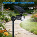 Solar Motion Lights for Outside Aluminum case(Not plastic), Outdoor Solar Flood Security Spot lights 1400LM 9W LED(130W Equ.) Garden Step Deck Patio Post Porch, 100-Week FREE Refund/Replacement(Black) - Image 2