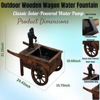 NestNature Solar Water Fountain|Wooden Fountain-Adds Rustic Farmhouse Charm - Image 2