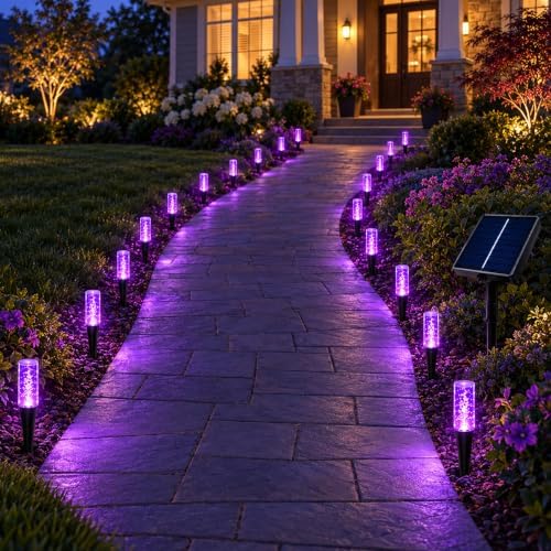 Solar Bubble Pathway Lights, 8 Modes Crystal Lights for Yard Walkway，B：40pc by Unknown