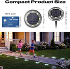 vighep 24 Pack Solar Ground Lights, 2.8 inch Flat Solar Light Outdoor Waterproof, Anti Rust, Low Profile Led Solar Powered Disc Lights Landscape Lighting for Yard,Walkway,Lawn,Path - Cool White - Image 5