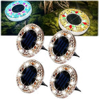 Mosaic Solar Disk Light, Solar Ground Lights Outdoor Waterproof, Auto On Off Decorative Driveway Lamps Colorful Landscape Lighting for Garden Patio Lawn Yard Decor (1pc-c) by Unknown