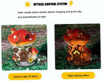 Solar Fairy Garden House, 19cm/7.5inch Resin Mushroom House Fairy Garden Accessories Outdoor, Mushroom House Figurines with Solar Light, Garden Waterproof Mushroom Decor, Standard - Image 4