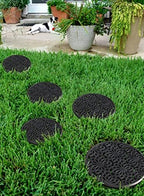 A1 Home Collections Rubber Multi Functional-Garden Stepping Stone Mat Round, Natural Rubber Heavy-Duty Beautiful Hand Finished Design 14"X14" Set of 3, Paisley Black - Image 4