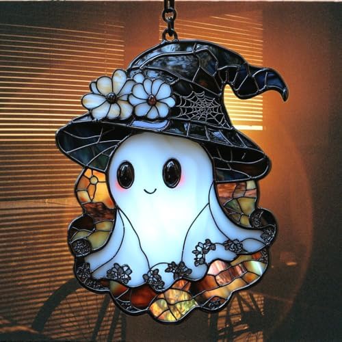 Cute Witch Ghost Acrylic Suncatcher - Image 7