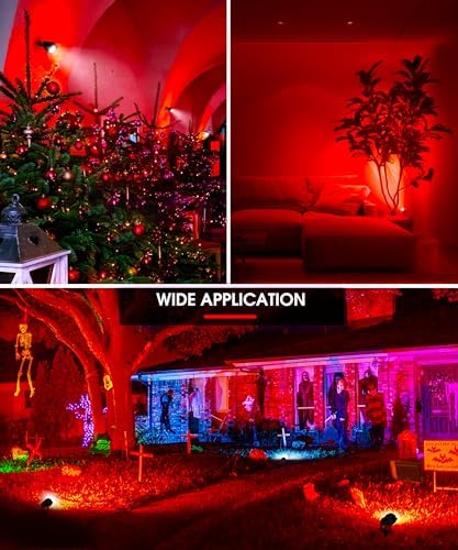 L LOHAS LED Red Outdoor Spotlight 5W Christmas Tree Light 2 Pack - Image 5