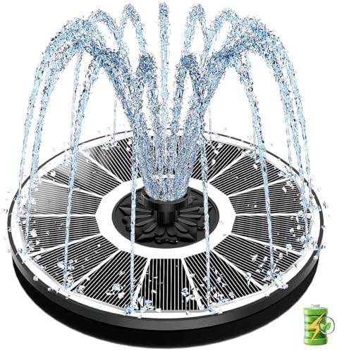 SZMP Solar Water Fountain for Bird Bath 3.5W White Glass Panel 2000 Battery by SZMP